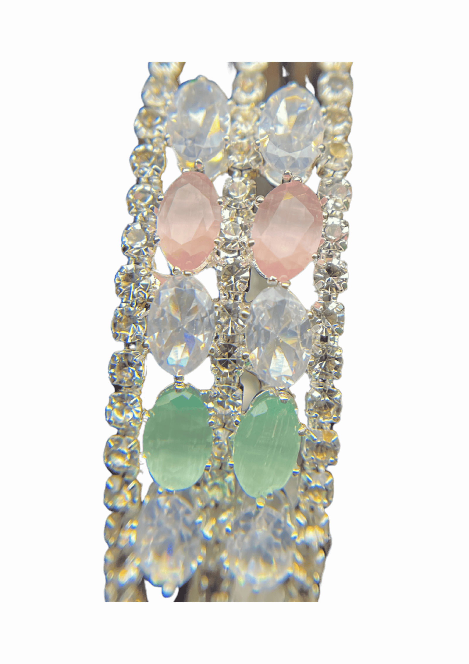 Pastel Gemstone Trio Silver Plated Bracelet